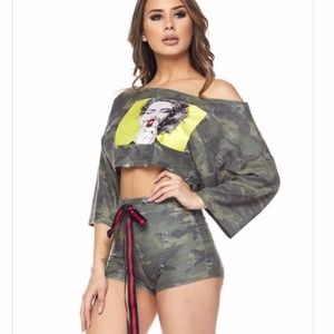 Mutual Funds 2 Piece Camo Short Set